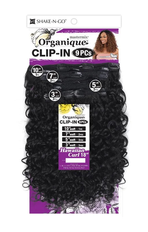 ORGANIQUE 9PCS CLIP-IN - HAWAIIAN CURL 18 INCH BY SHAKE N GO