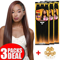 [3 PACKS DEAL] Royal Zury Synthetic 3X Value Pack Pre-Stretched 22" Crochet Braid YAKY BRAID 3X