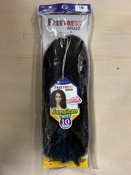 FreeTress Jamaican Twist Braid 10" Crochet Synthetic Hair by Shake N Go