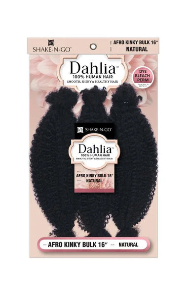 DAHLIA AFRO KINKY BULK 16" - 100% HUMAN HAIR POPPIN TWIST STYLE BY SHAKE N GO