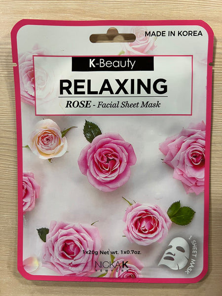 K-Beauty Relaxing Rose Facial Sheet Mask