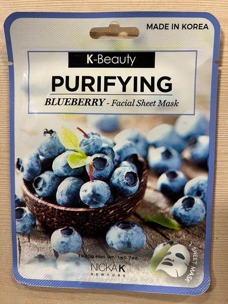 K-Beauty Purifying Blueberry Facial Sheet Mask