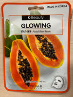 K-Beauty Glowing Papaya Facial Sheet Mask