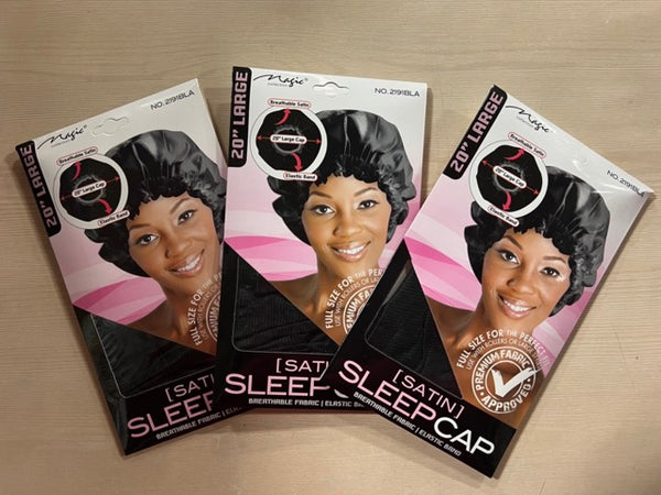 3 PACKS DEAL FOR MAGIC SATIN SLEEP CAP (2191 BLA) BY BEE SALES