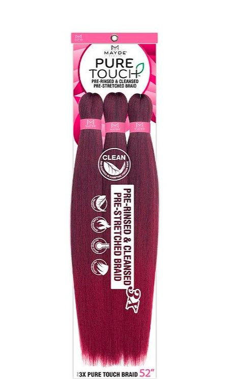 Mayde Pre-Rinsed & Cleansed Pre-Stretched Braid 3X Pure Touch Braid 52 ...