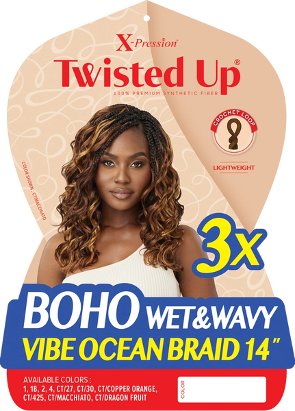 OUTRE BOHO WET&WAVY VIBE OCEAN BRAID 14 3X