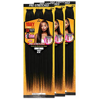 [3 PACKS DEAL] Royal Zury Synthetic 3X Value Pack Pre-Stretched 22" Crochet Braid YAKY BRAID 3X