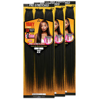 [3 PACKS DEAL] Royal Zury Synthetic 3X Value Pack Pre-Stretched 22" Crochet Braid YAKY BRAID 3X