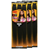 [3 PACKS DEAL] Royal Zury Synthetic 3X Value Pack Pre-Stretched 22" Crochet Braid YAKY BRAID 3X
