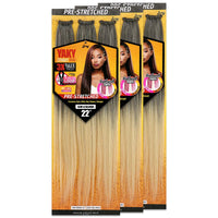 [3 PACKS DEAL] Royal Zury Synthetic 3X Value Pack Pre-Stretched 22" Crochet Braid YAKY BRAID 3X