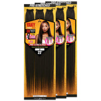 [3 PACKS DEAL] Royal Zury Synthetic 3X Value Pack Pre-Stretched 22" Crochet Braid YAKY BRAID 3X
