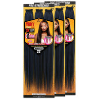 [3 PACKS DEAL] Royal Zury Synthetic 3X Value Pack Pre-Stretched 22" Crochet Braid YAKY BRAID 3X
