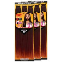 [3 PACKS DEAL] Royal Zury Synthetic 3X Value Pack Pre-Stretched 22" Crochet Braid YAKY BRAID 3X