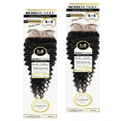 Bobbi Boss Bundle 4X4 HD Lace Closure BOHEMIAN CURL 12"