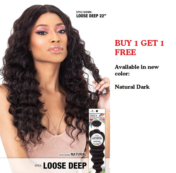 SHAKE N GO IBIZA 100% NATURAL VIRGIN HUMAN HAIR LOOSE DEEP 10"-24"