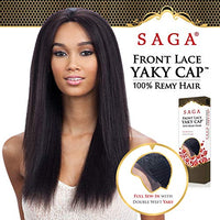 Saga Remy Human Hair Lace Front Wig Yaky Cap Lace 18" - 22"